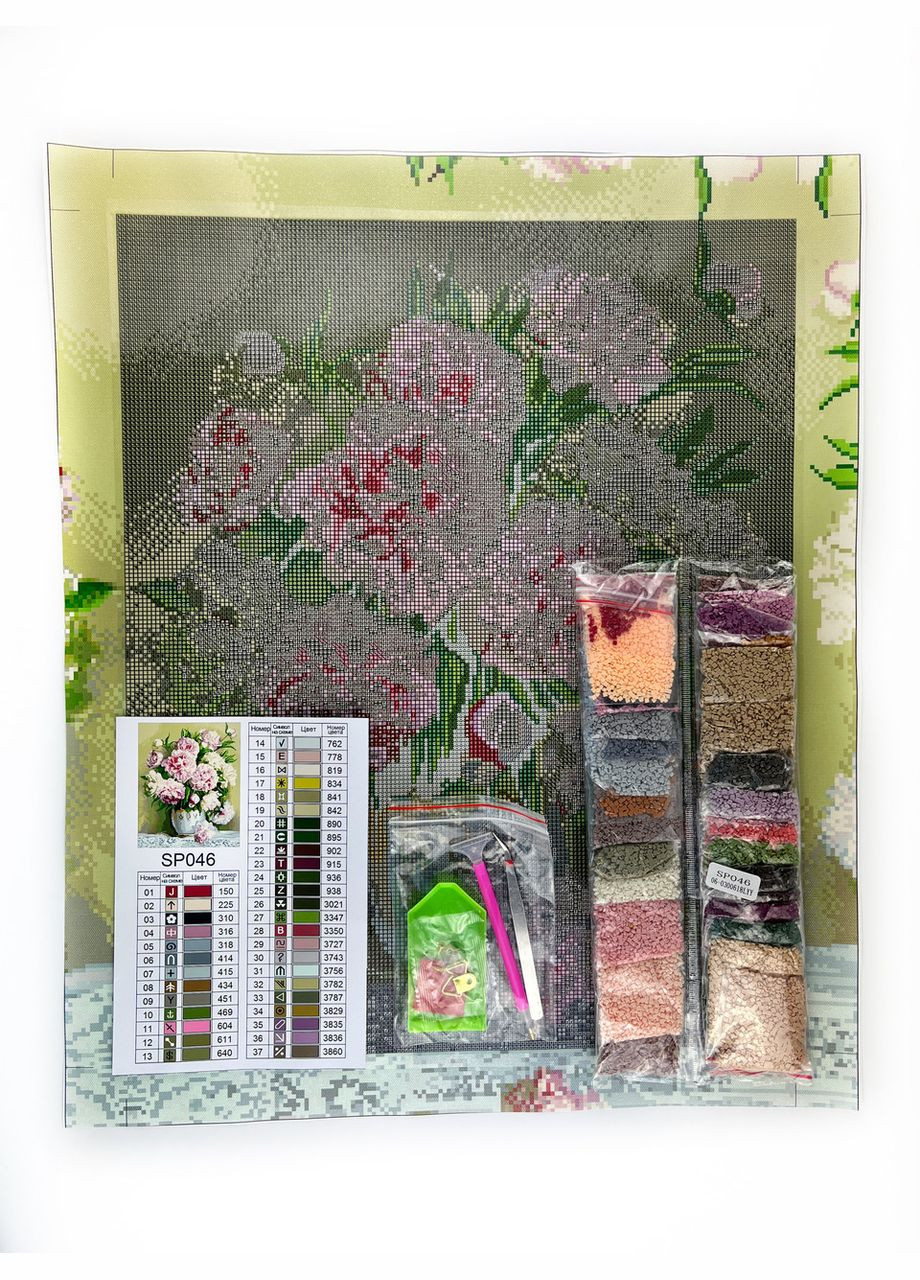 Набір для алмазної мозаїки 40х50 Піони SP046 ColorArt (299772239)