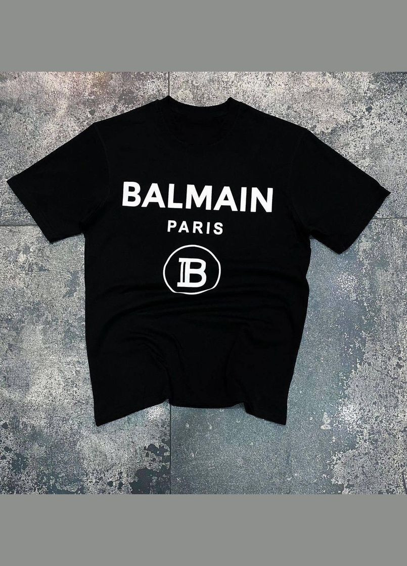 Чорна футболка balmain No Brand