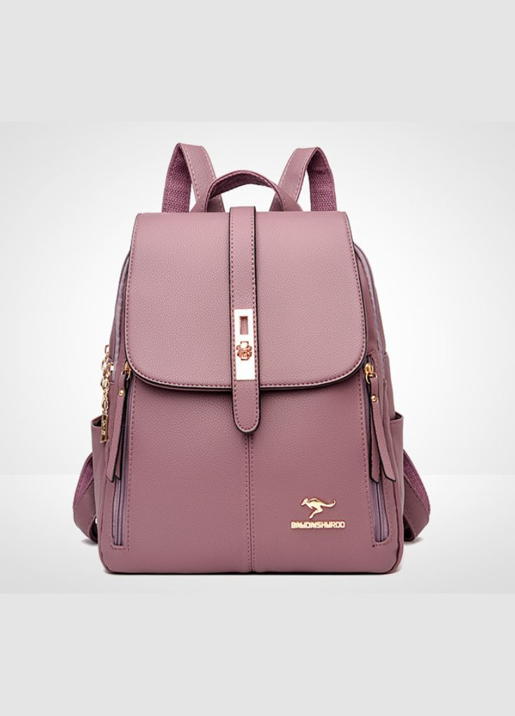 Городской рюкзак для женщин, удобный прогулочный рюкзачок, регулируемые лямки, экокожа, розовый (sku_1488) No Brand (330576685)