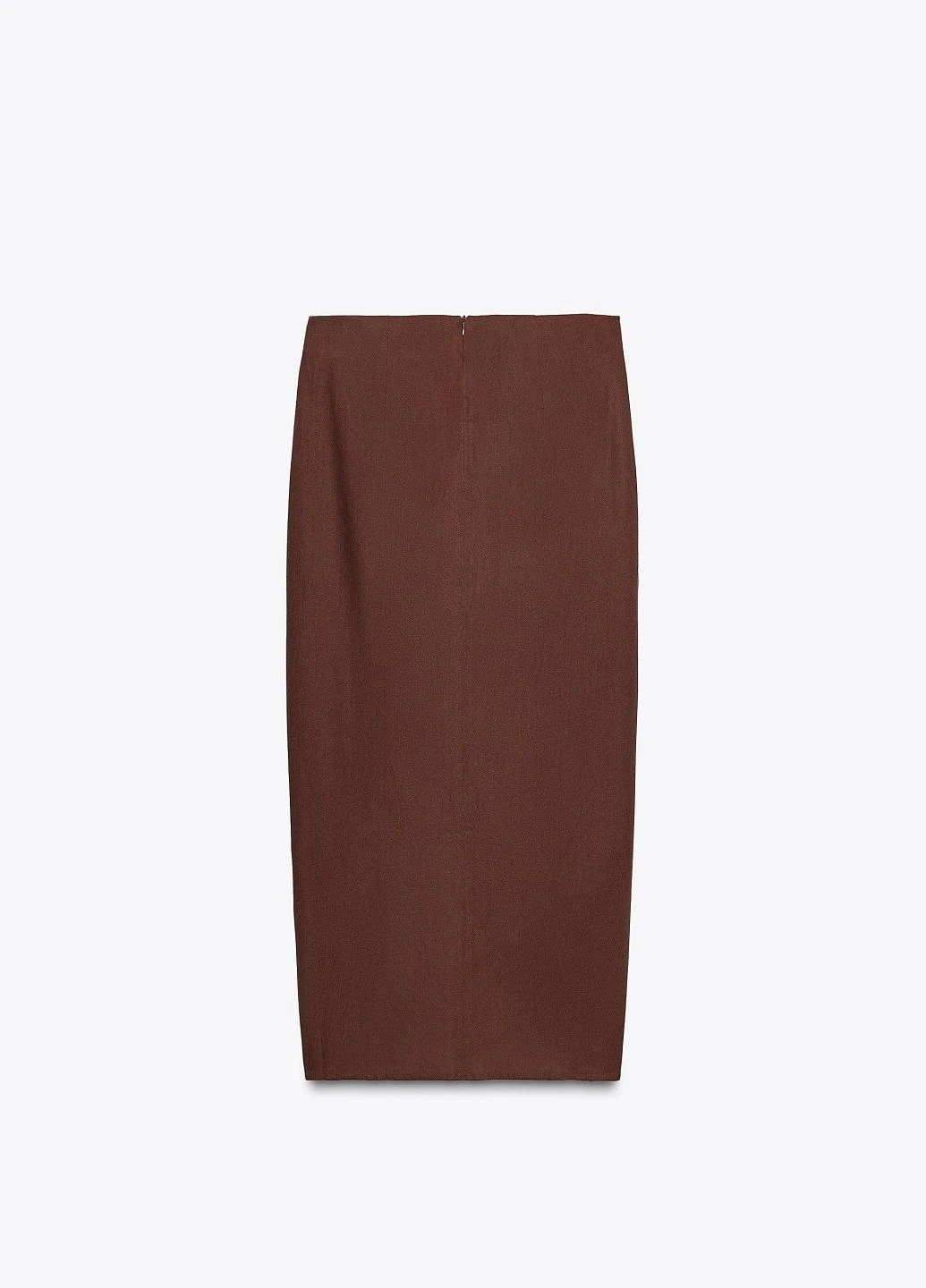 Терракотовая однотонная юбка Zara