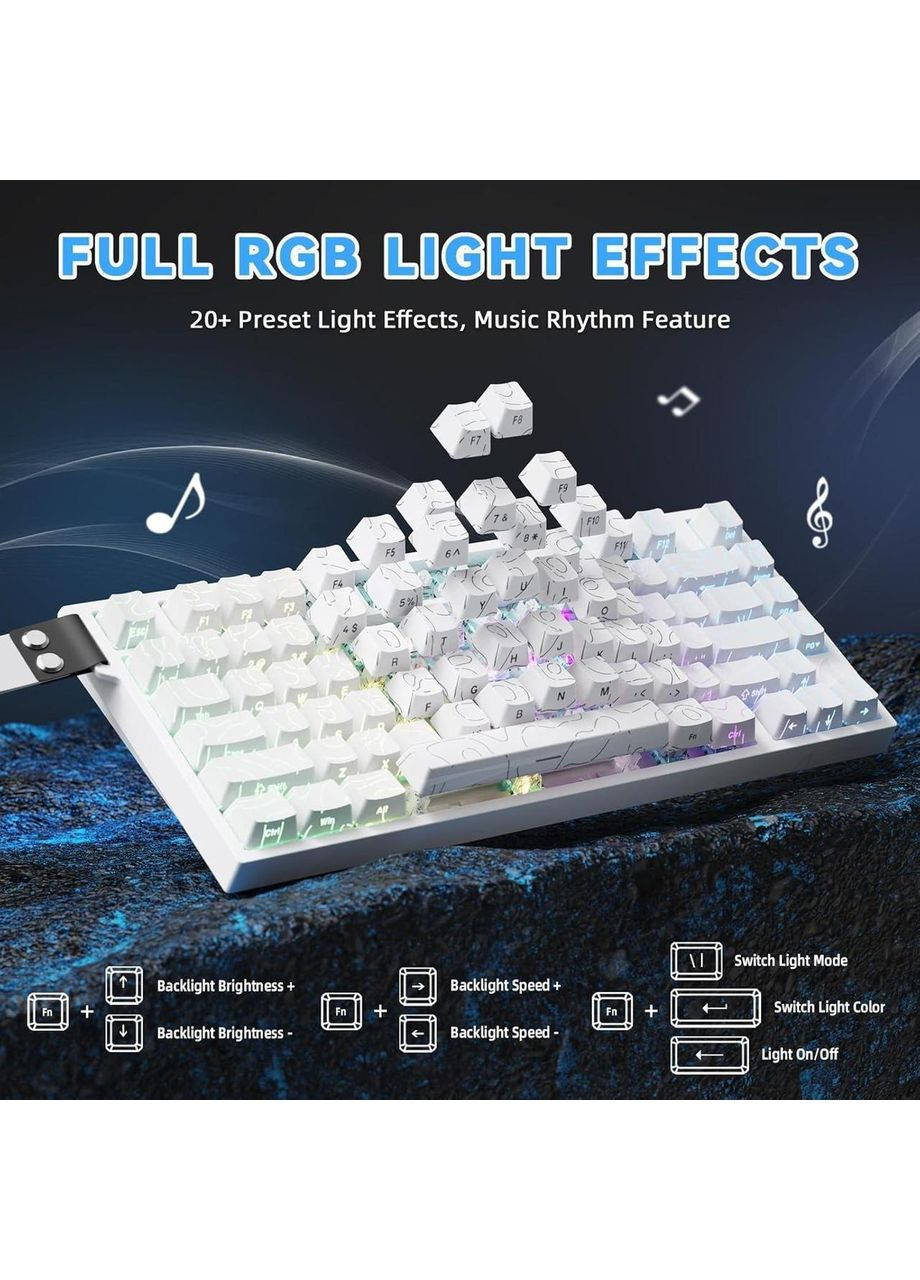 Ігрова Клавіатура R82 HE Rapid Trigger White contour Магнітні світчі. Дротова 8000Hz/s. RGB Підсвічування, 80 keys, ATTACK SHARK (370202791)