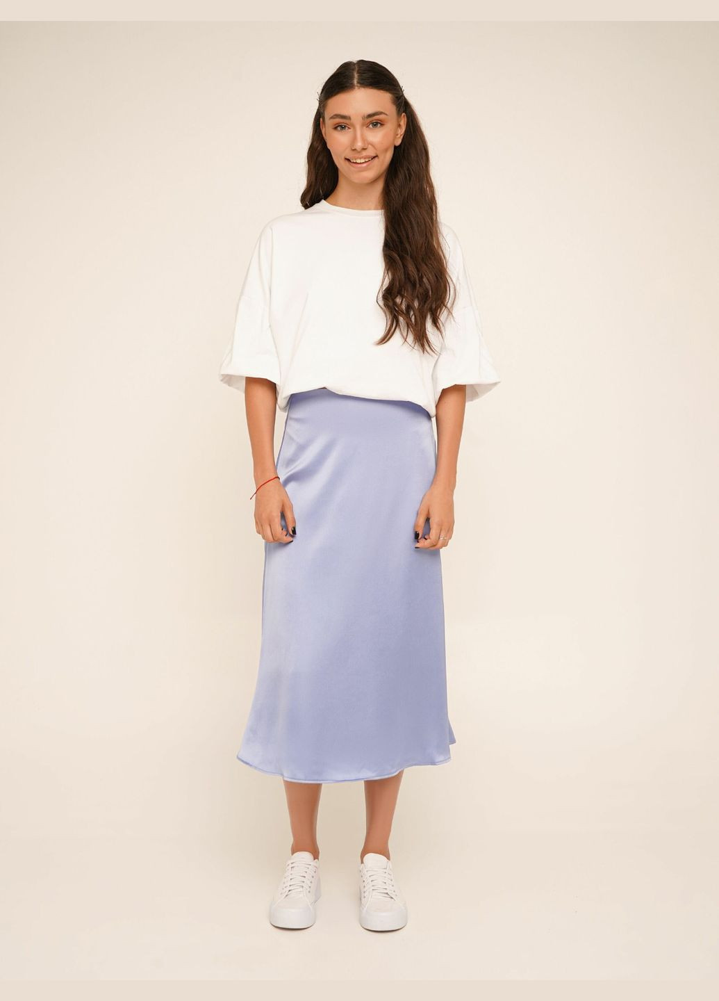 Голубая повседневная юбка однотонная женская wtc02359 голубой LAWA