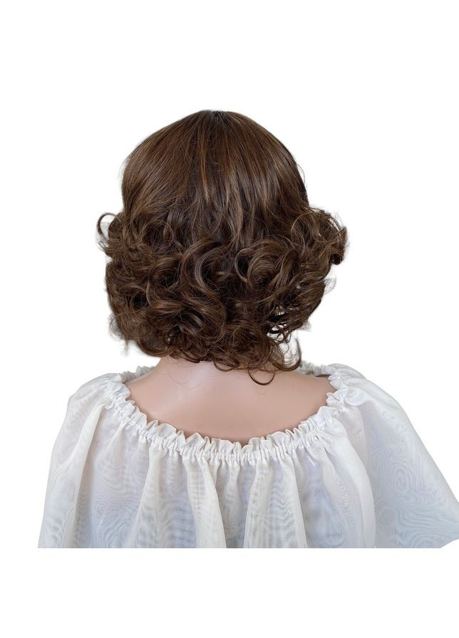 Перука світло-коричнева коротка коротка стрижка підкручена No Brand 7537 (298935716)