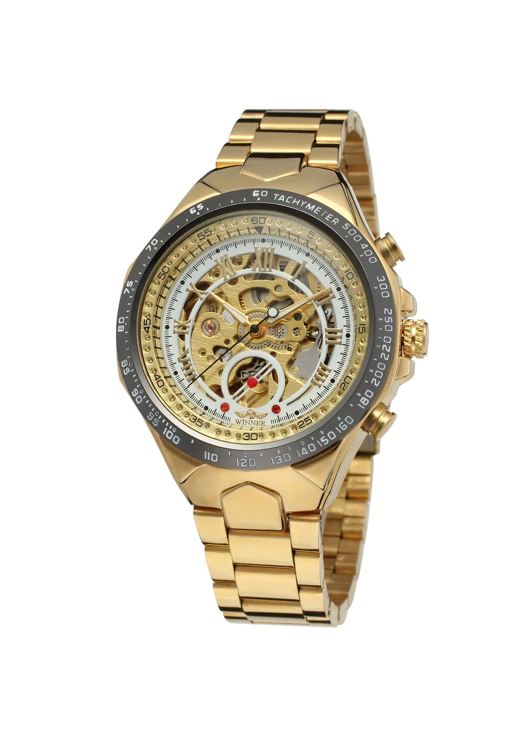 Наручные часы 8067 Gold-Black-White Red Cristal Winner (387853392)