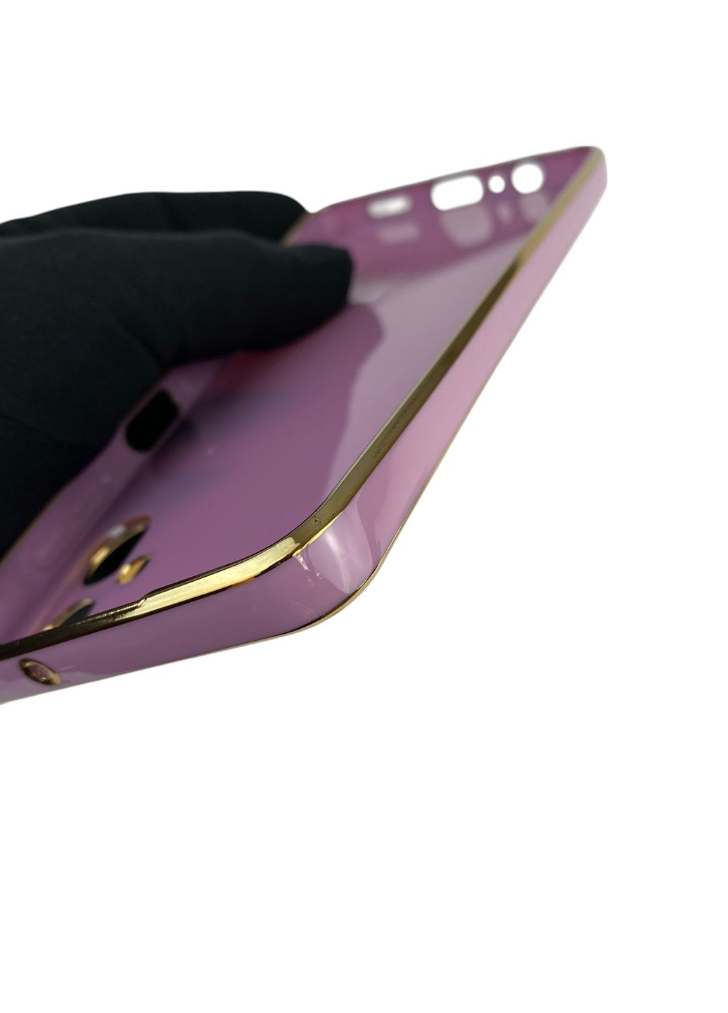 Чохол для Galaxy A06 (SM-A065) з кільцем-підставкою із золотою окантовкою на самсунг а06 чорничний gs1 Samsung (366233788)