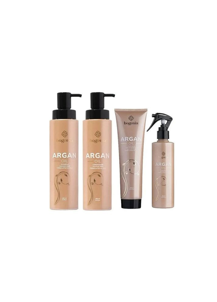 Набір 4в1 для волосся з аргановою олією Argan Oil BG411 ( шампунь, кондиціонер, маска, термозахист ) Bogenia (373301633)