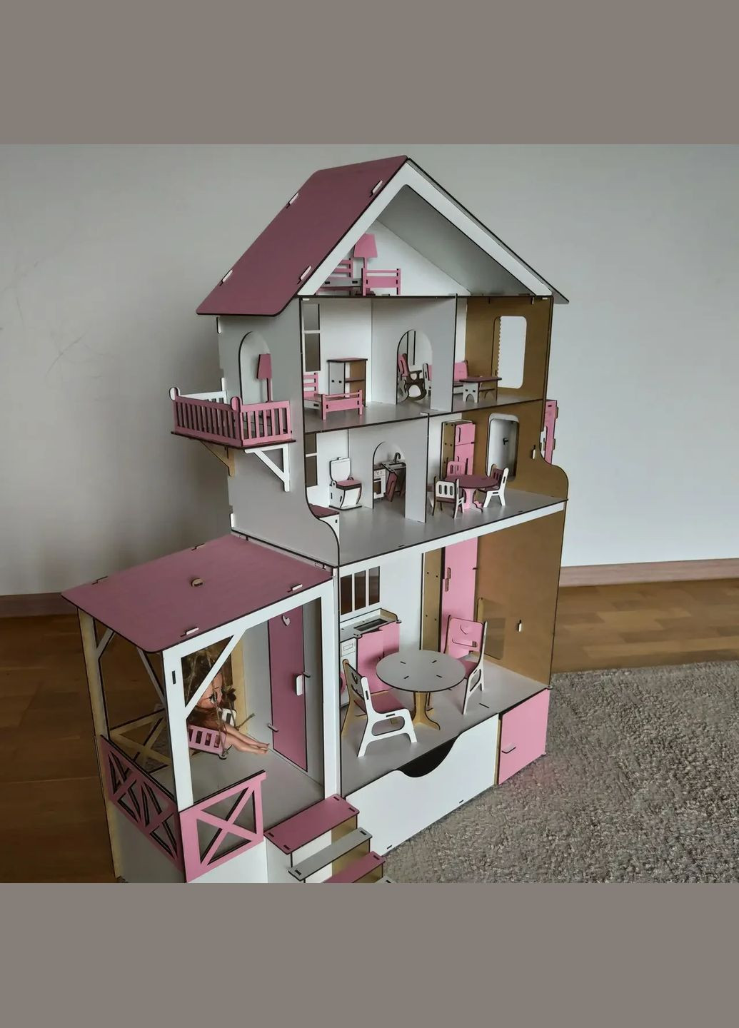 Большой качественный кукольный домик для Lol c мебелью и лифтом, игрушечный дом для кукол лол и барби Barbie (322777217)