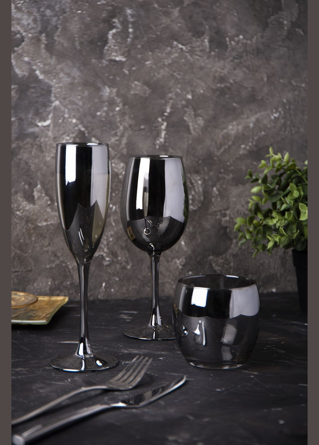 Набір келихів Delice Graphite, 6х160 мл (6995351) Luminarc (314929264)