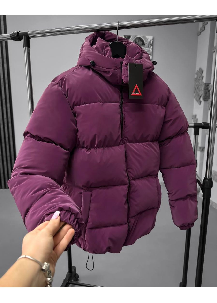 Бордовая зимняя куртка мужская зимняя плащевка бархат на био пуха No Brand