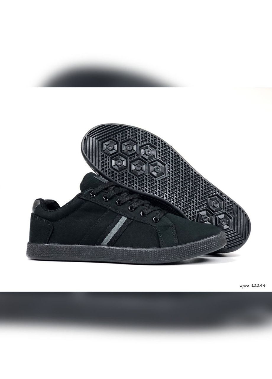 Чорні Осінні чорні демісезонні чоловічі кеди No Brand