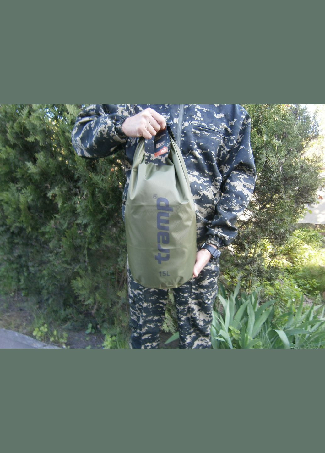 Гермомішок водостійкий TRA-112-olive 15 літрів Tramp (302391669)