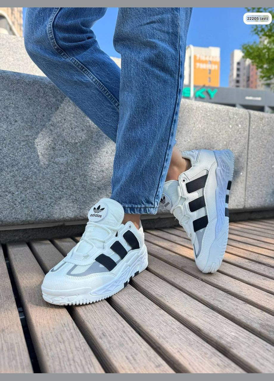 Кроси Адіки з сіткою біло чорні No Brand чорно-білі демісезони (331769068)