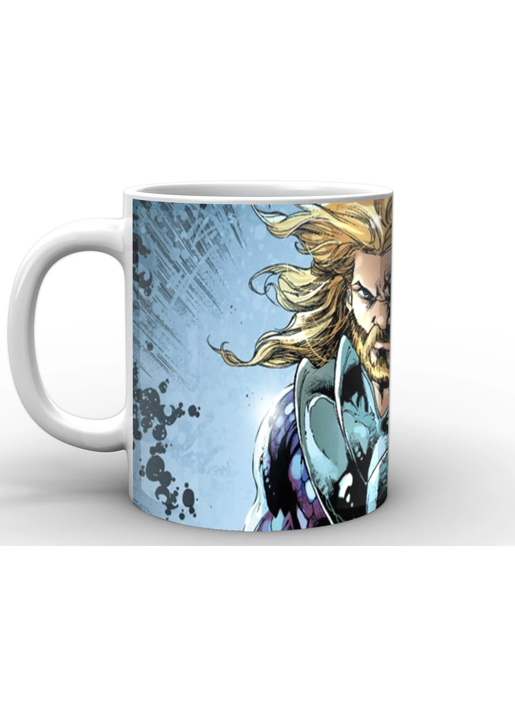 Чашка з принтом білий Аквамен Aquaman Details AQ.02.003 Кружка керамічна 0,33 GeekLand (378967102)
