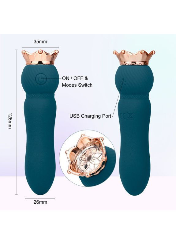 Мини вибратор корона для стимуляции клитора зеленого цвета Mini Crown CNT (393684673)