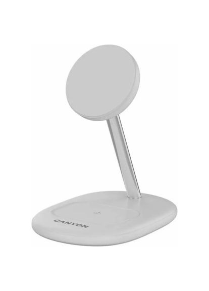 Зарядний пристрій White (CNS-WCS205WW/A) Canyon wireless charger WCS-205 15W Qi2 2in1 w/o adapter (370017778)