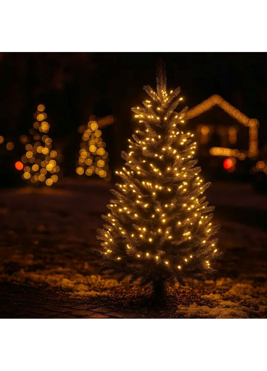 Гірлянда Нитка вулична 30 м 300 LED білий провід для новорічного освітлення декор для вулиці та інтер'єру Garlando (370432863)