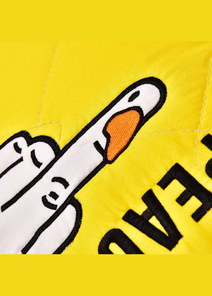 Подушка декоративна 40х40 Peace... Duck бойовий гусак з вишивкою антиалергійна жовта Гус IDEIA (334726513)