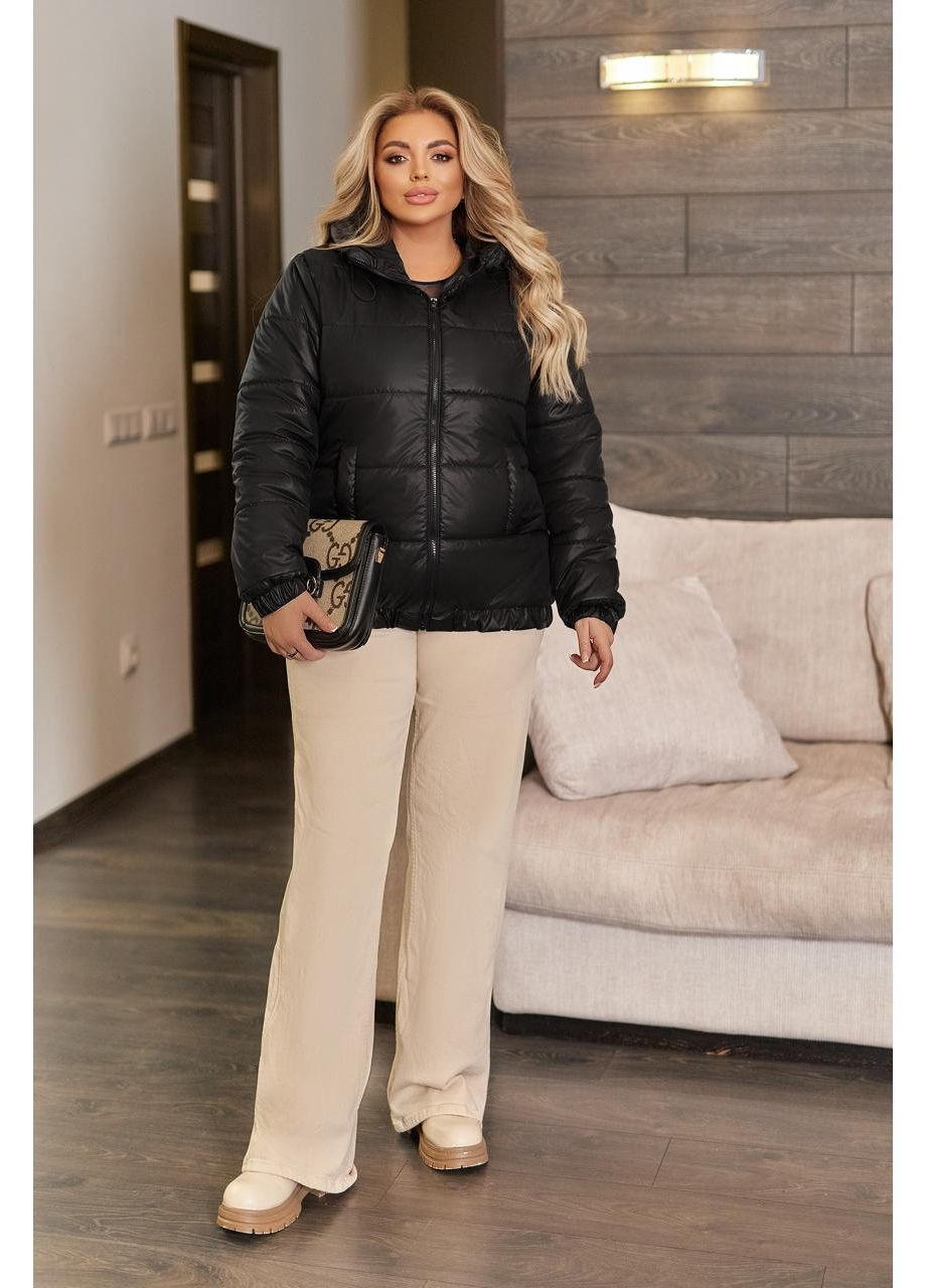 Черная демисезонная женская демисезонная курточка No Brand