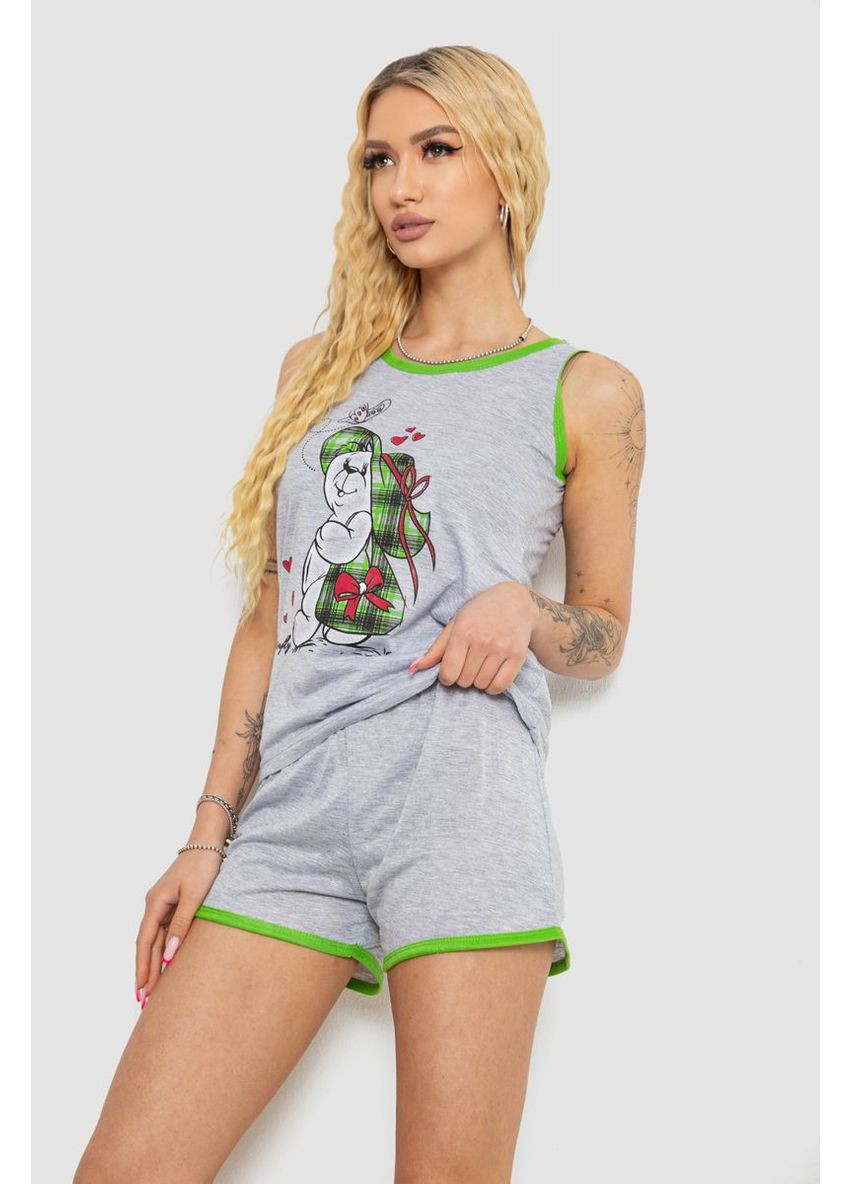 Салатова всесезон жіноча піжама з принтом Sport Line