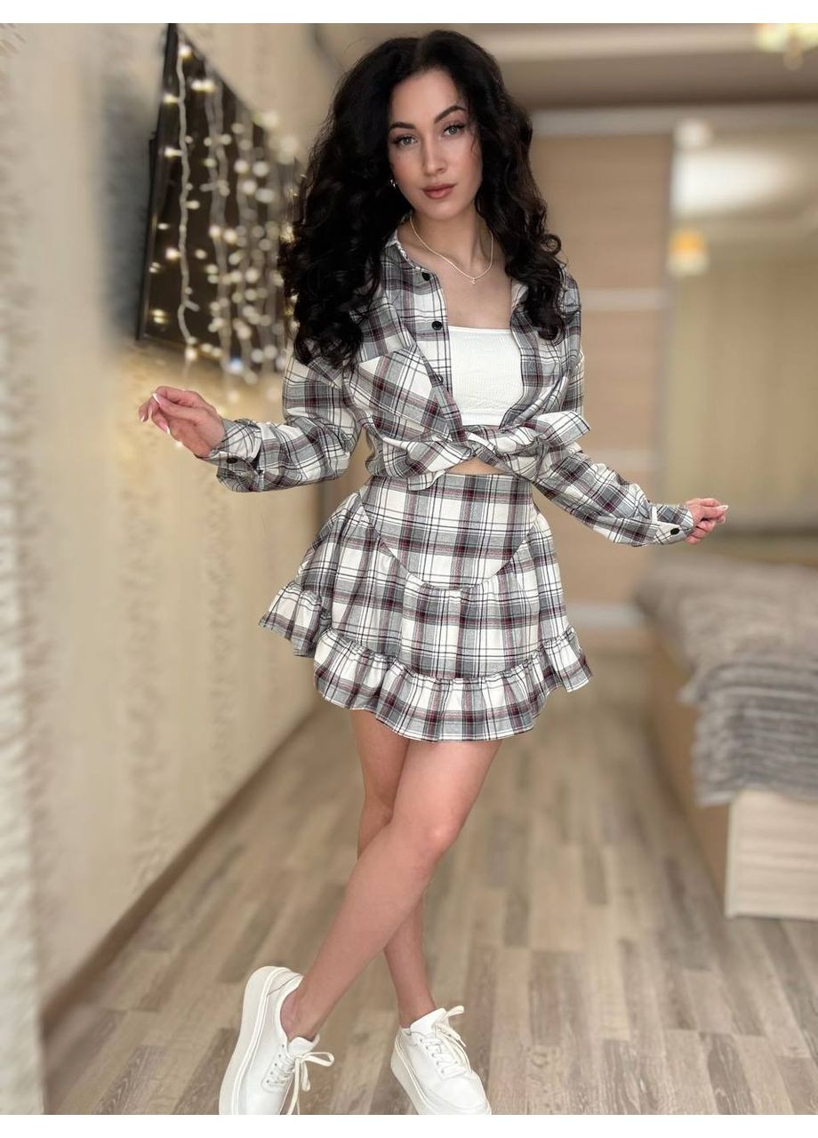 Костюм (рубашка, юбка), цвет Белый No Brand (361124379)