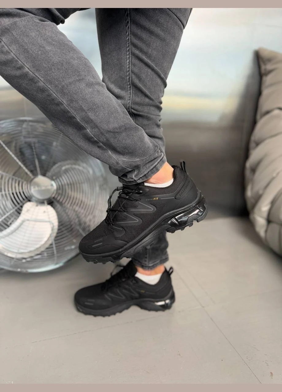 Черные зимние зимние мужские кроссовки salomon sensi fit winter gore-tex black termo | саломон сэнси фит черные термо No Brand