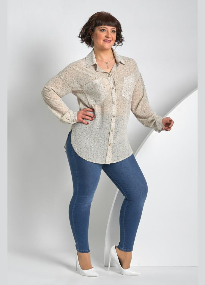 Бежевая рубашка Alenka Plus