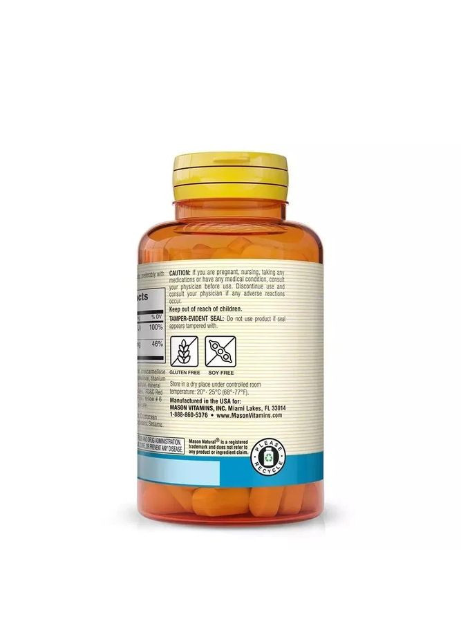 Кальцій 600 мг та Вітамін D3 800 МО, Calcium 600 mg з Vitamin D3 800 IU,, 100 таблеток Mason Natural (372506378)