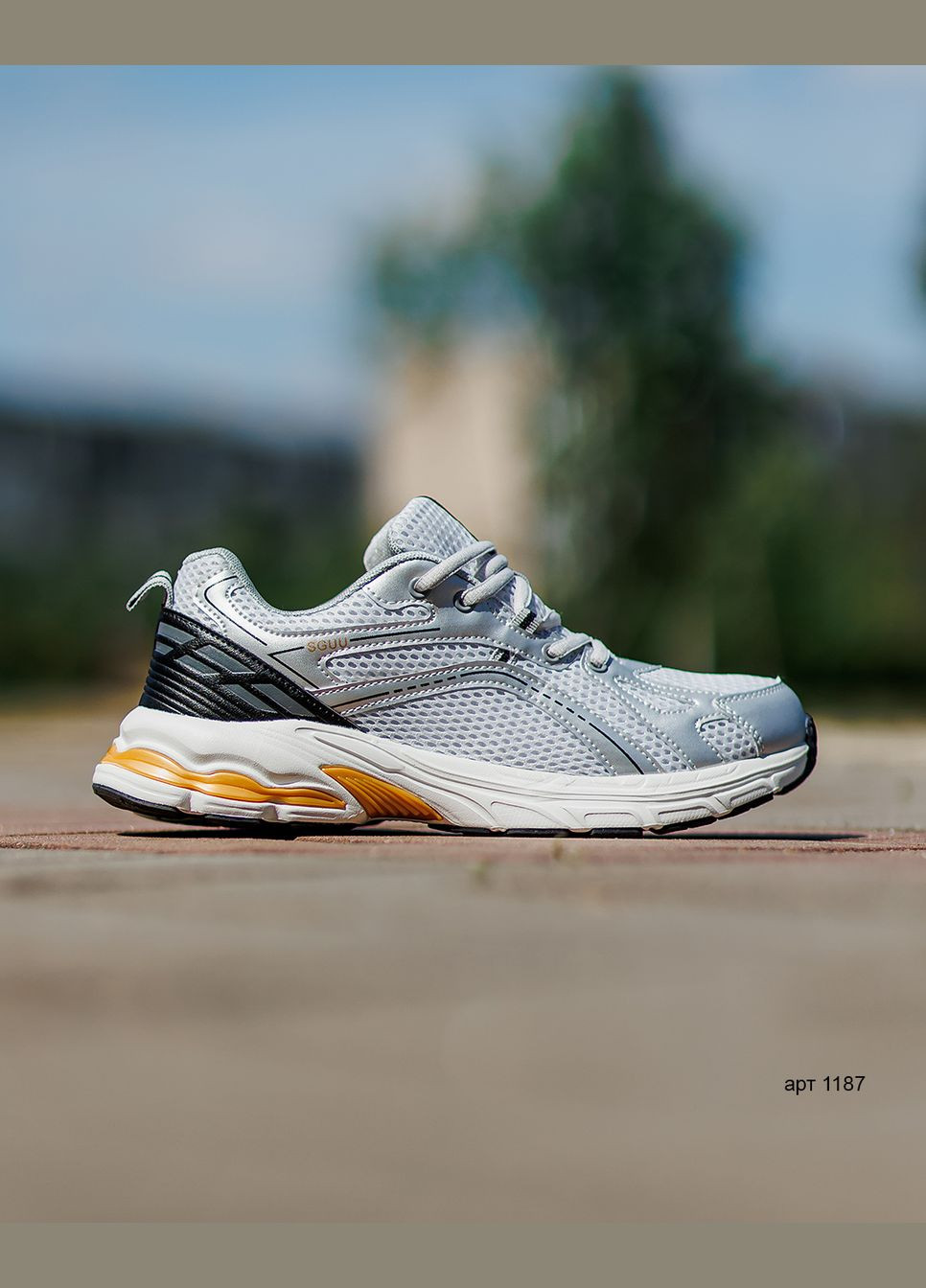 Серебряные летние кроссовки мужские Sayota Gel