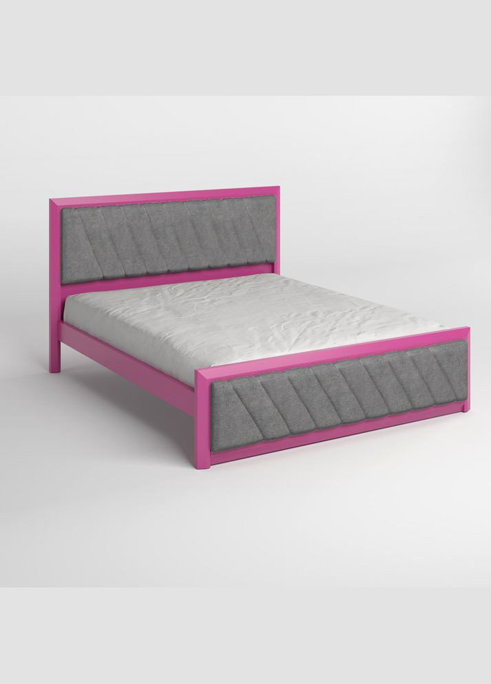 Полуторне дерев'яне ліжко Барселона Б6 (S2060R30B)/Аляска 93 (Сірий) 120х190 см (MBG-14488) Mebigrand (366083762)