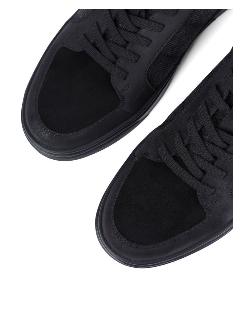 Чорні чоловічі кеди a316-h300-yz232 чорний нубук MIRATON