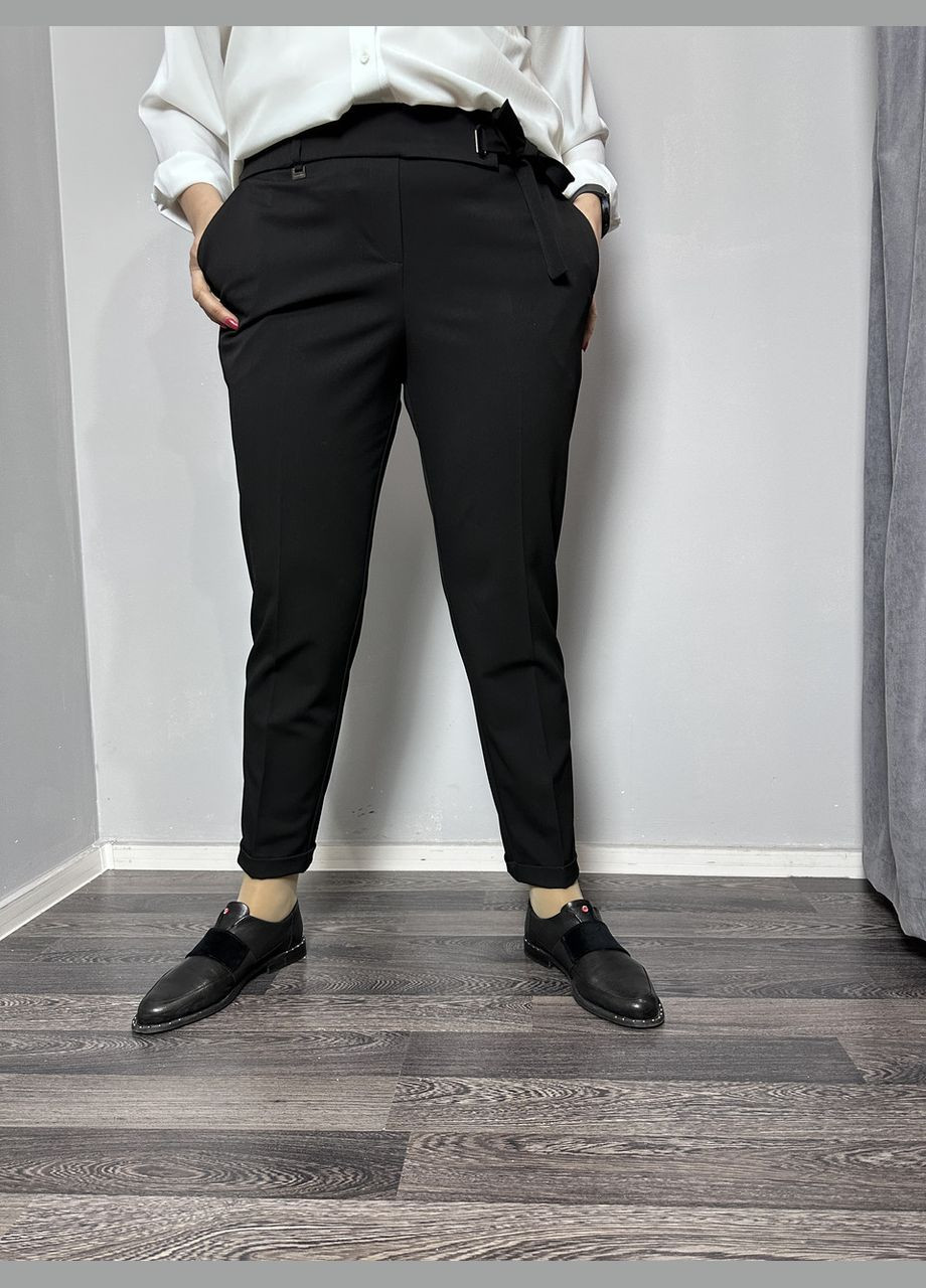 Женские классические брюки прямые черные зауженные к низу MKJL1095-1 Modna KAZKA (277159875)