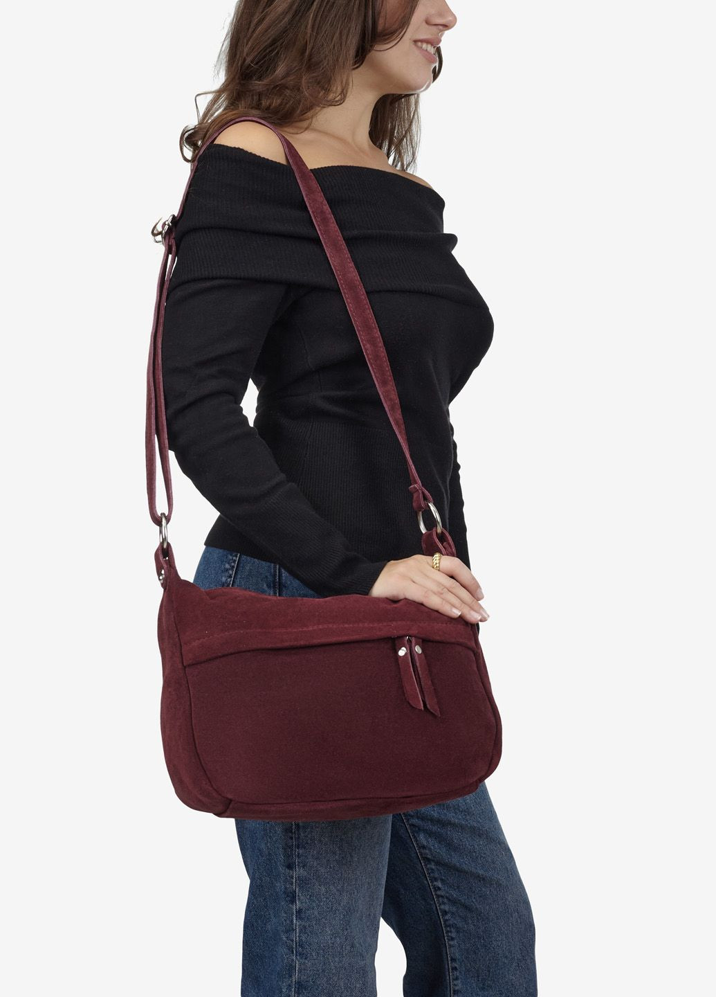 Сумка жіноча замшева крос-боді середня Сrossbody Regina Notte (312551646)