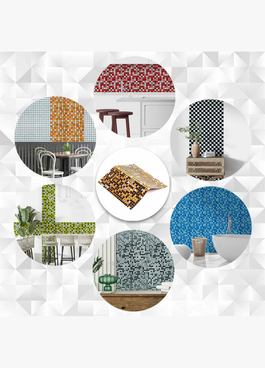 Мозаїка дзеркальна мідна 298х298х4,5мм 3DPanda-2370 Sticker Wall (323155275)