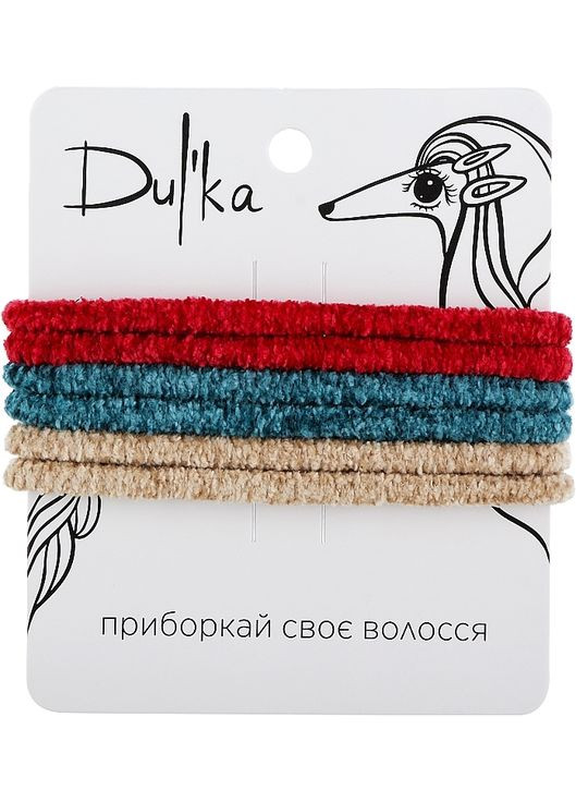 Набор резинок для волос UH717739 Красный 5 см 6 шт(UH717739) Dulka (293245076)