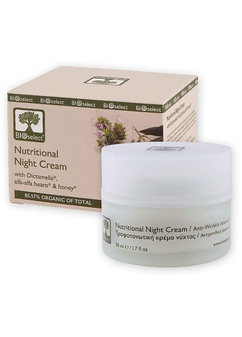 Bioselect Ночной питательный крем от морщин с диктамелией, маслом авокадо и медом Nutritional Night Cream 50ml (2-232225) — Крем, (369796981)