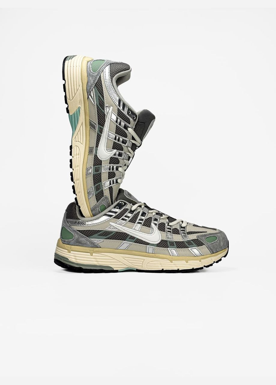Сірі всесезонні кросівки nike p-6000 grey green No Brand P6000