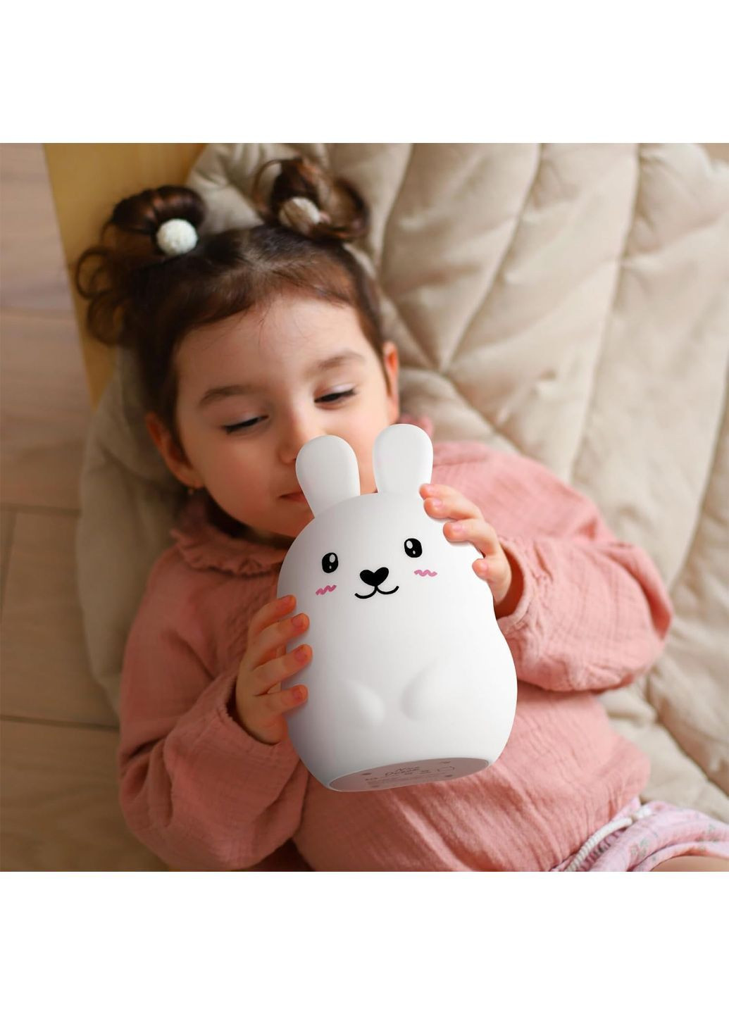 LED ночник аккумуляторный силиконовый цветной на пульте «Зайчик» белый Chwares Amazon (369965846)