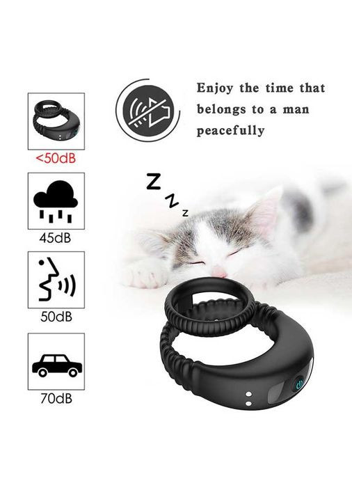 Потрійне ерекційне віброкольцо на пенис і мошонку USB - Чорний Drive No Brand (327875790)