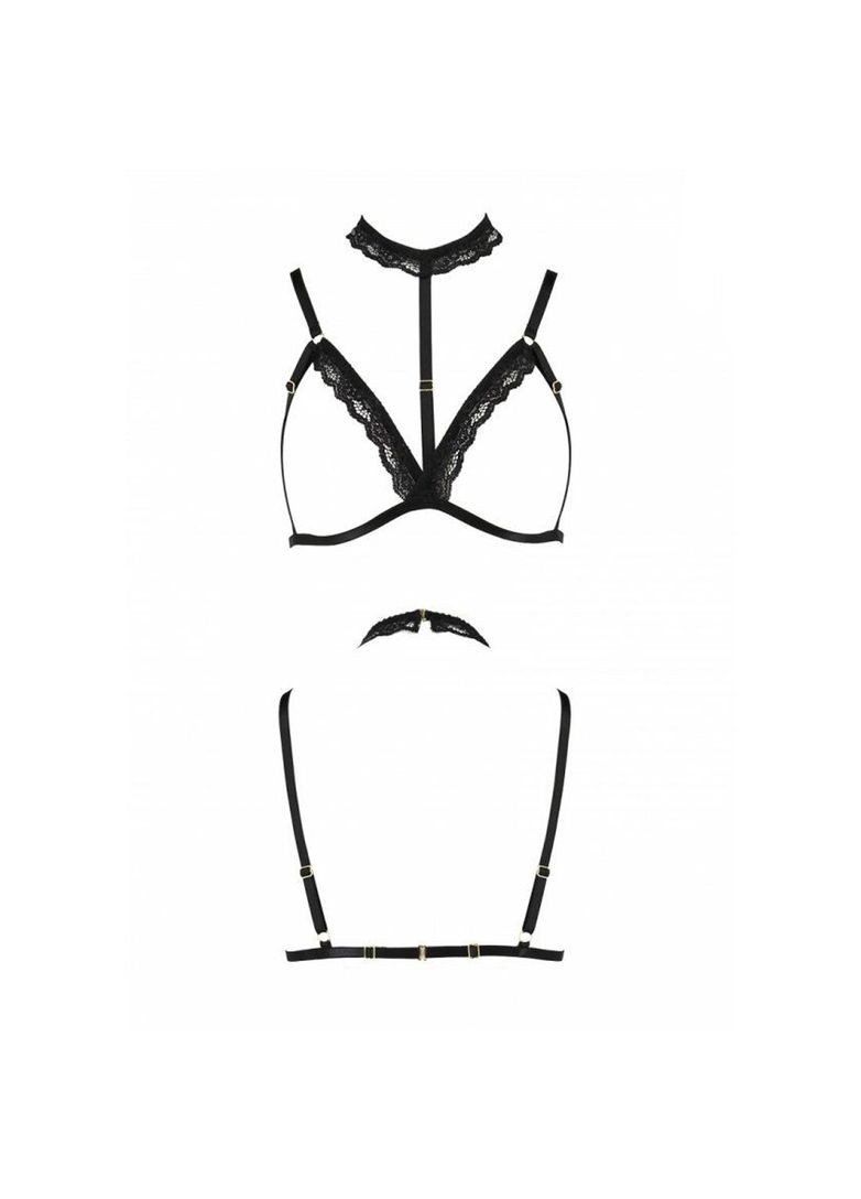 Бюстгальтер-стрепы с чокером Exclusive SHELLY BRA XXL/XXXL, black Passion (369952012)