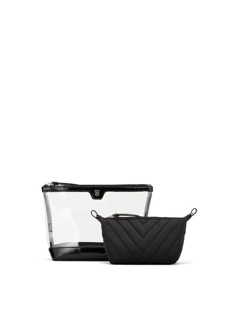 Набор косметичек 2-Piece Makeup Black V-Quilt Victoria's Secret (336873406)