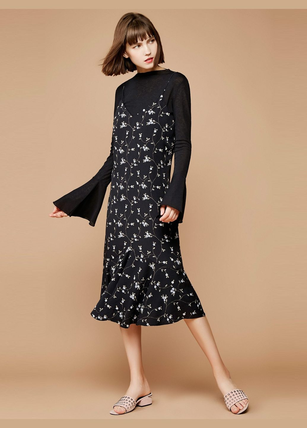 Черное комплект платье и топ Only