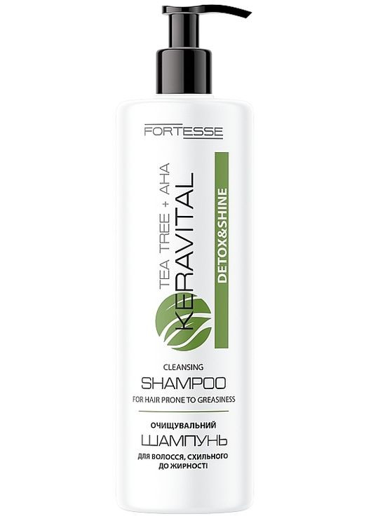 Шампунь з чайним деревом та AHA-кислотами Detox & Shine KeraVital Cleansing Shampoo 400ml (1433384-25706305) Fortesse Pro (368906723)