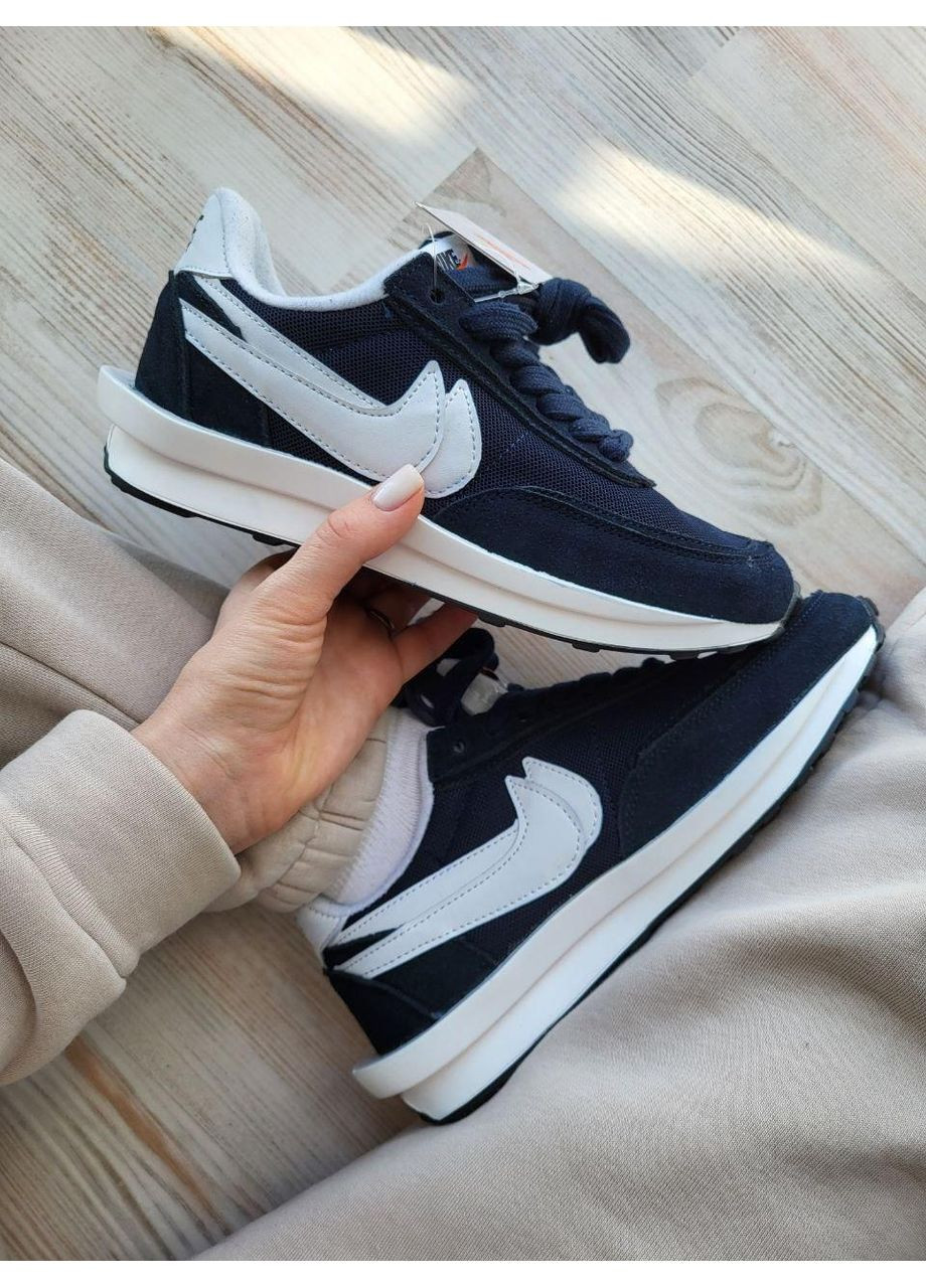 Белые демисезонные кроссовки мужские nike sacai dark blue найк No Brand