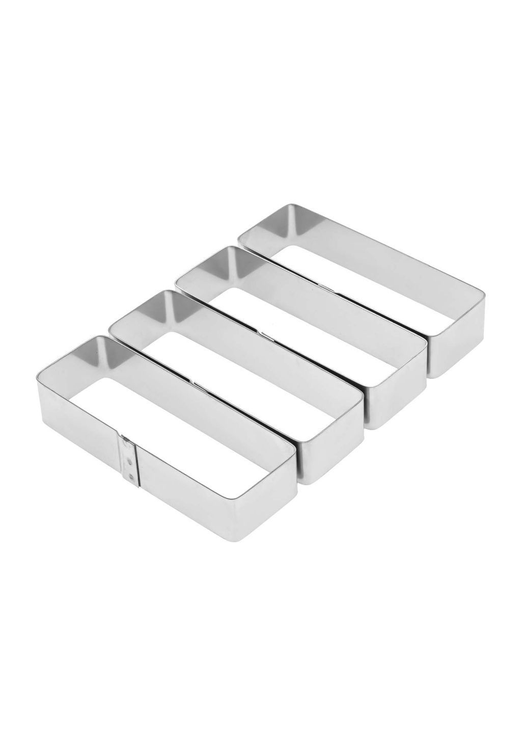 Металлические прямоугольные формочки порционные для эклеров пирожных и тарталеток 8х4х2.5 см (набор из 4 шт.) Master Class (371784426)