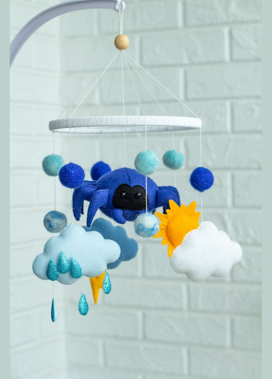 Дитячий музичний мобіль на ліжечко для немовлят WooolyWool «Прогноз погоди» з 35 мелодіями No Brand (342757851)