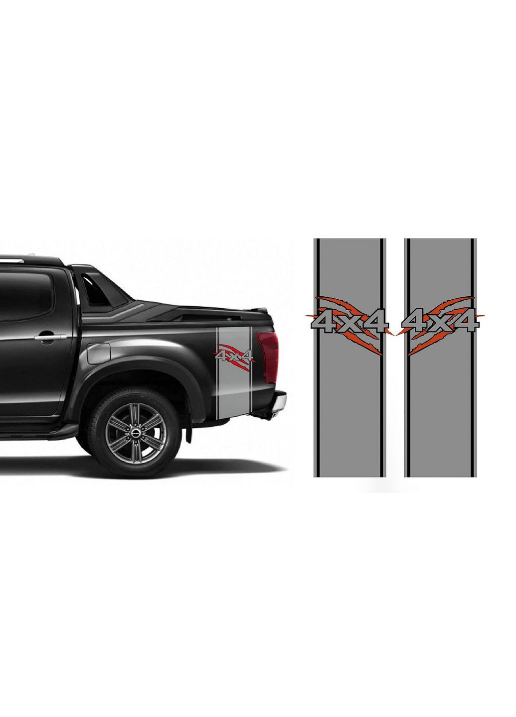 Наклейки на авто полосы 3D TUNING STUDIO 4х4 800х604х0.14мм No Brand (362499922)