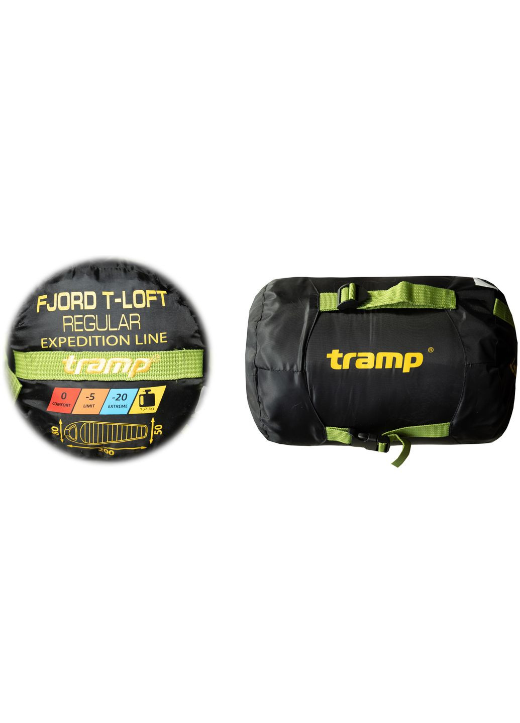Спальный мешок Fjord Regular кокон левый green/grey 200/8050 UTRS-094R (UTRS-094R-L) Tramp (316535052)