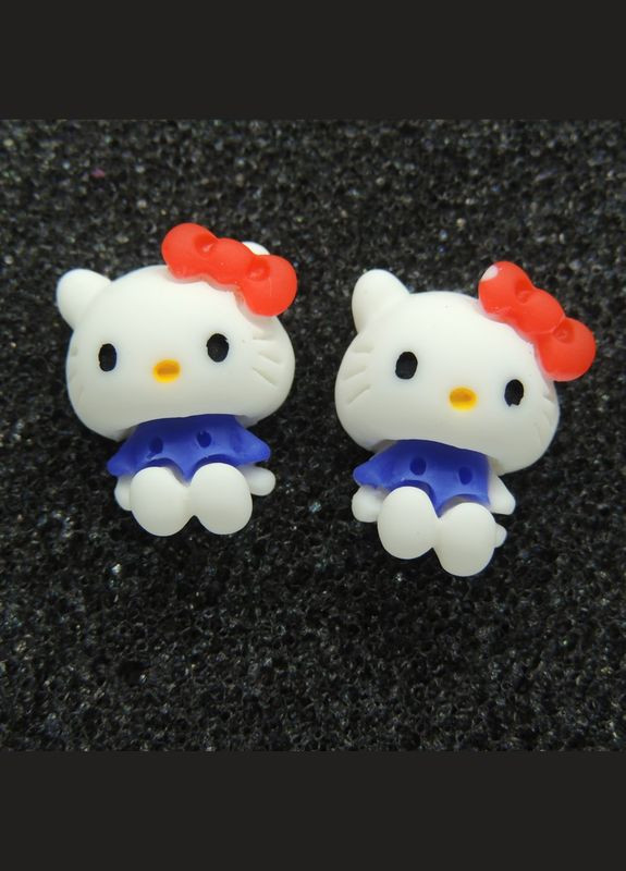 Кліпси сережки дитячі для вух без пробивання вуха сережки Hello Kitty Хеллоу Кітті з помаранчевим Liresmina Jewelry (293337374)