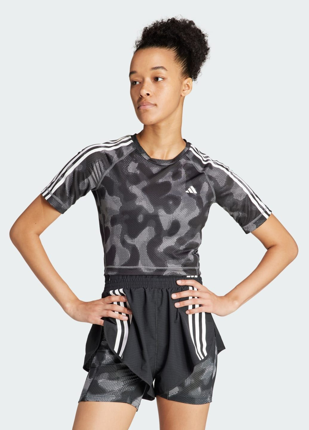 Футболка Own the Run 3-Stripes Allover Print adidas - (293951010)