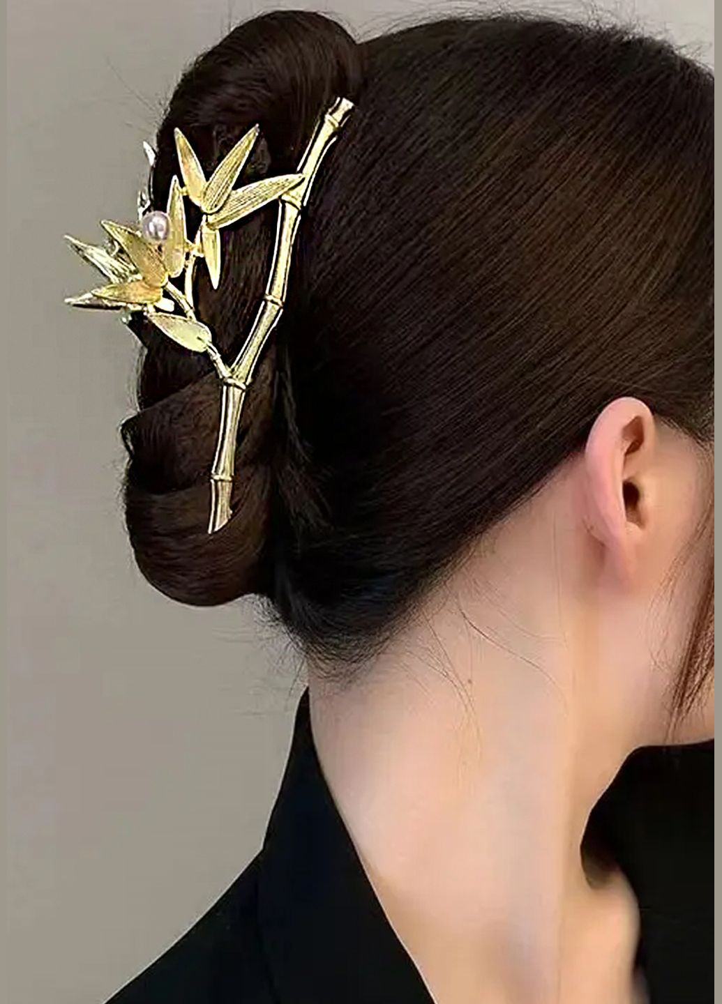 Заколка краб для волосся "Єднання з природою", з перлиною, 11х5 см Анна Ясеницька (302245528)